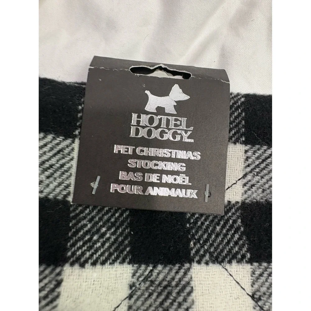 Paw pet Christmas , buffalo, black and white checkered Christmas stockings
